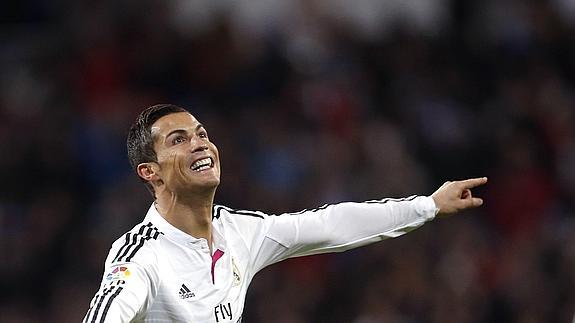 Cristiano celebra su segundo gol al Celta. 