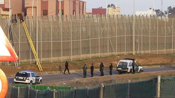 Una zona de la valla de Melilla. 