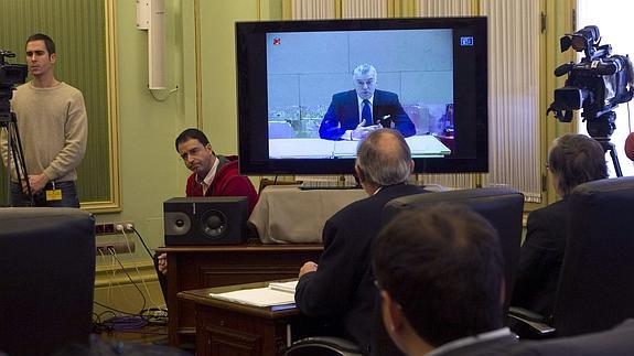 Barcenas, durante su declaración de hoy.