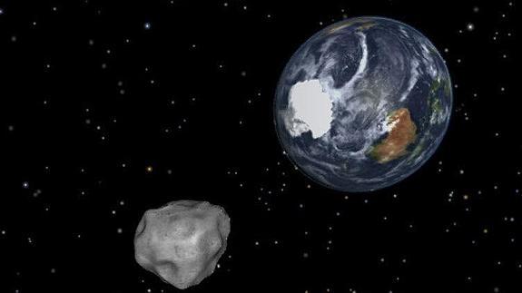 Un asteroide acercándose a la Tierra.