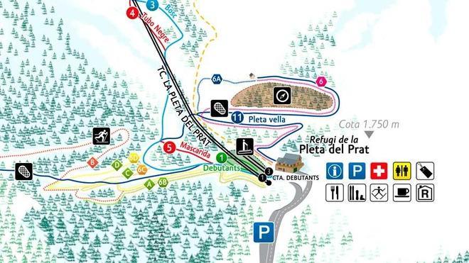 Mapa de los circuitos intensivos creados en la estación catalana