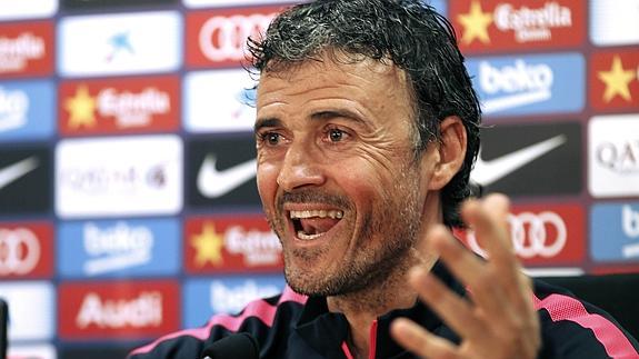 Luis Enrique, durante una rueda de prensa. 