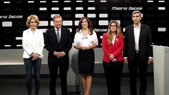 Los cuatro candidatos a la Alcaldía de Madrid.