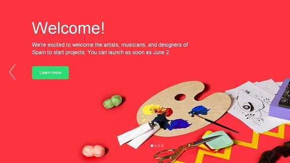 Así anuncia Kickstarter su entrada en España.