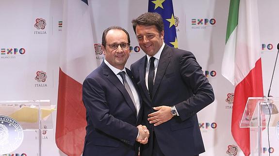 François Hollande y Matteo Renzi, durante su encuentro.