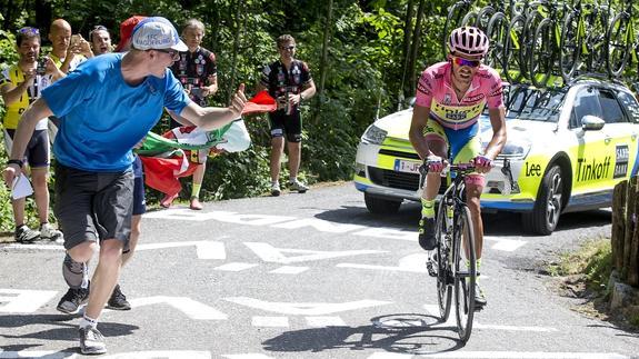 Contador, durante una etapa del Giro de Italia. 