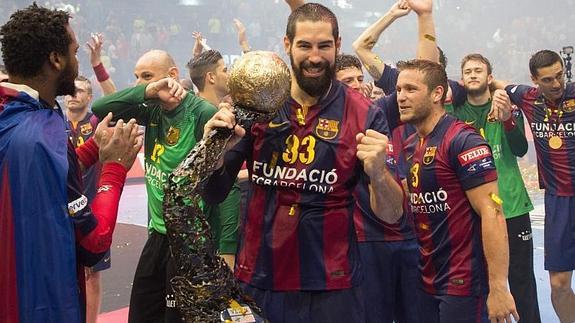 Karabatic celebra la última Liga de Campeones. 