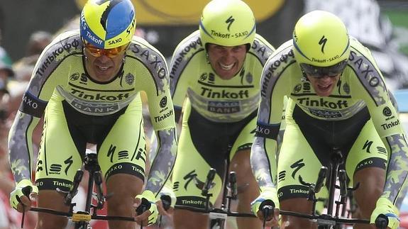 El Tinkoff-Saxo durante la última contrarreloj. 