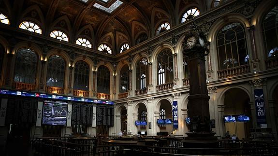 Interior de la Bolsa de Madrid.