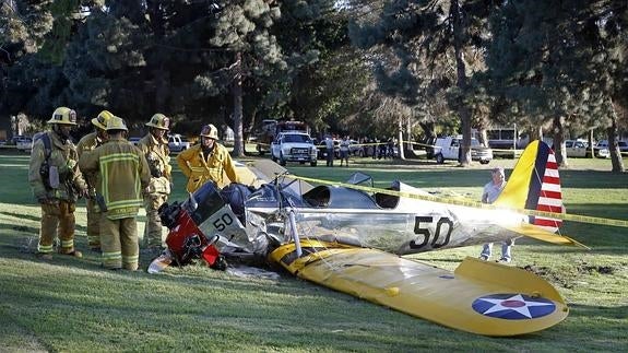 Estado en el que quedó la avioneta. 