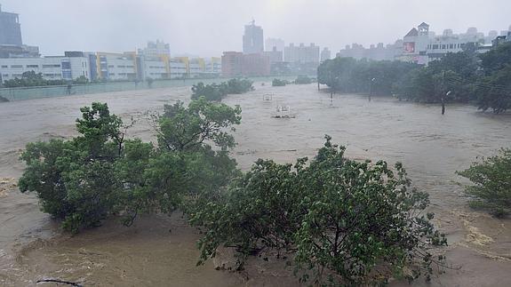 Desbordamiento del río Jingmei.