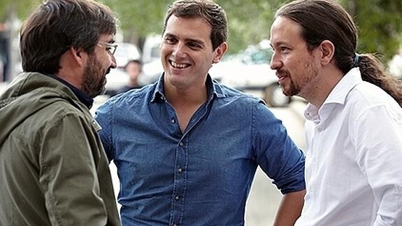 Évole, Rivera e Iglesias, en 'Salvados'.