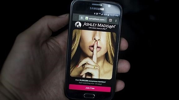 Aplicación móvil de Ashley Madison.