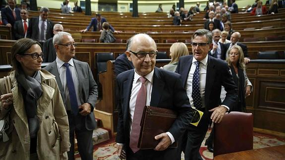 Cristóbal Montoro, tras la aprobación definitiva en el Congreso de los Presupuestos.