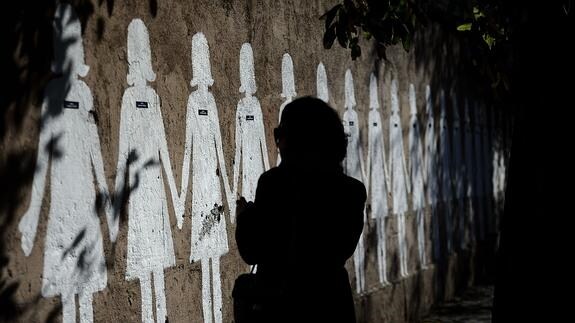 Mural en recuerdo de las víctimas de la violencia de género.