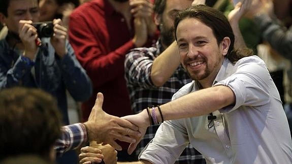 Pablo Iglesias, hoy, en La Coruña.