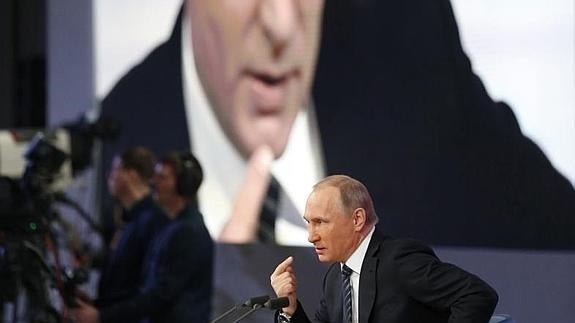 Vladimir Putin, en rueda de prensa. 