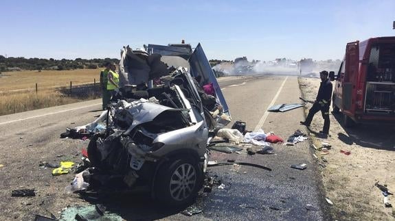 Accidente de tráfico registrado el pasado mes de agosto en Zamora. 