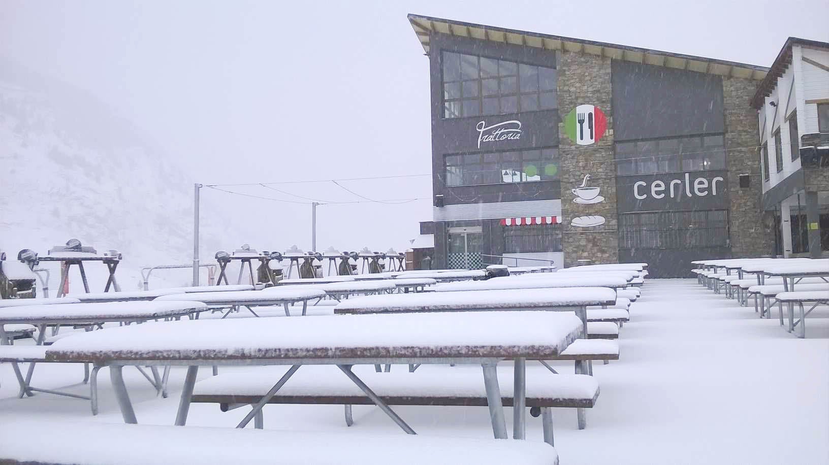 Imagen de la estación de Cerler repleta de nieve