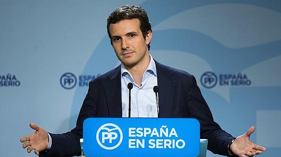 El vicesecretario de Comunicación del PP, Pablo Casado. 