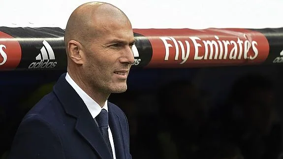 Zidane, en el partido ante el Sporting. 
