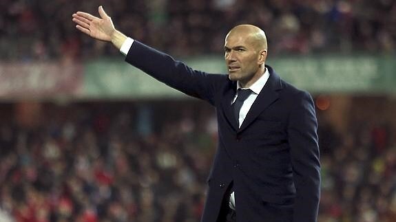 Zidane, durante un partido del Real Madrid. 