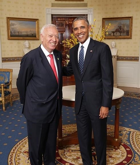 José Manuel García-Margallo, junto a Barack Obama. 