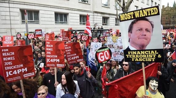 Manifestantes en Londres.