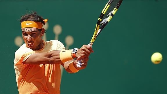 Nadal, durante el partido en Montecarlo. 