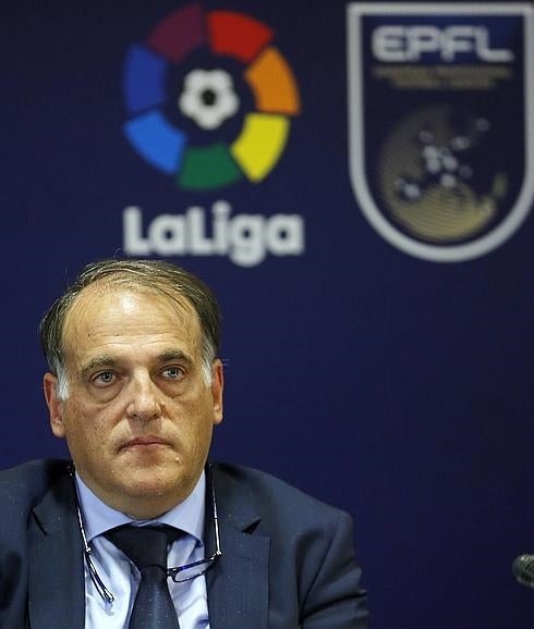 Tebas, durante una rueda de prensa. 