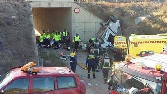 La furgoneta siniestrada. 