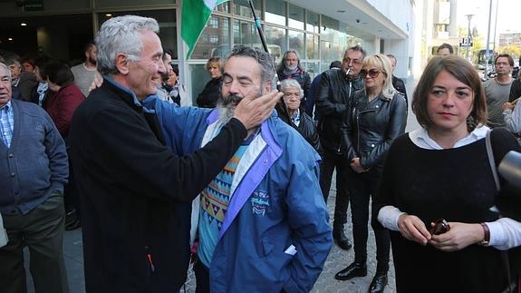 Cañamero, a su llegada a la manifestación. 