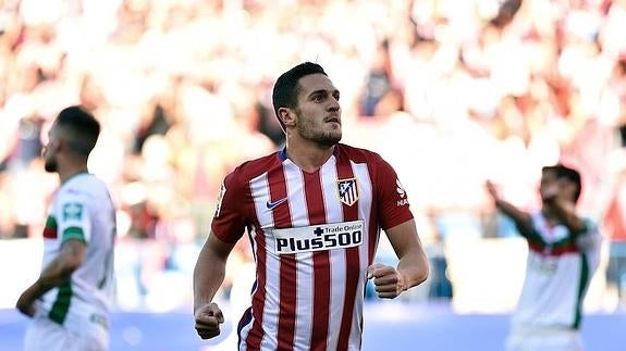 Koke, durante un partido del Atlético contra el Granada en esta temporada. 