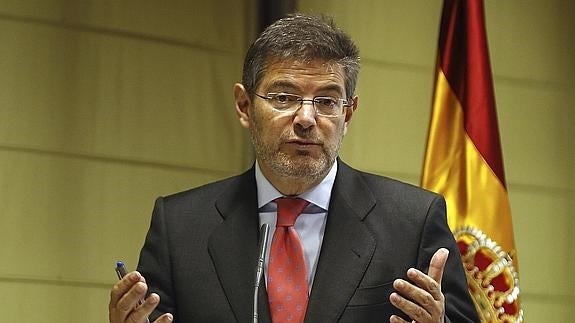 El ministro de Justicia en funciones, Rafael Catalá.