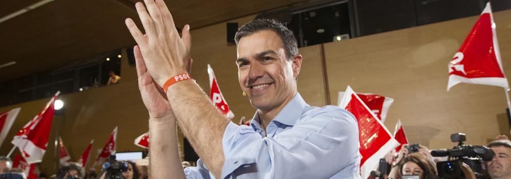 El secretario general del PSOE, durante la entrevista.