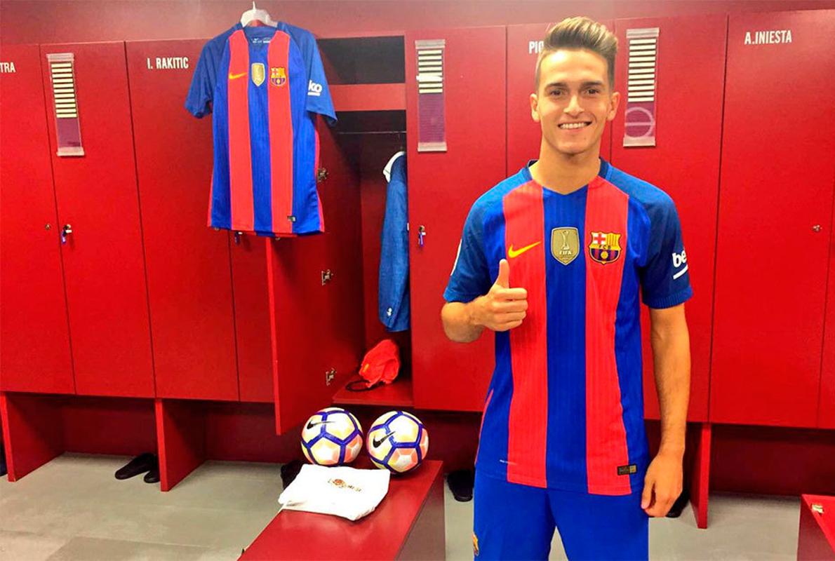 Denis Suárez, contento con su nueva camiseta. 