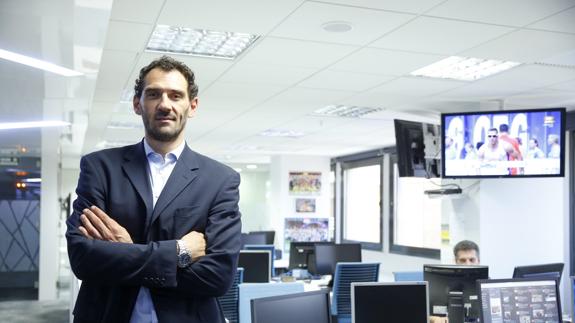 Jorge Garbajosa, durante una visita a la Agencia Efe. 