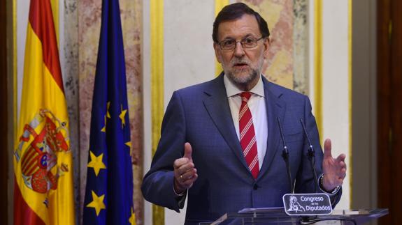 Mariano Rajoy tras su reunión con Pedro Sánchez.