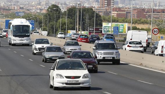 Estado de la circulación en la salida de Madrid por la carretera de Toledo.