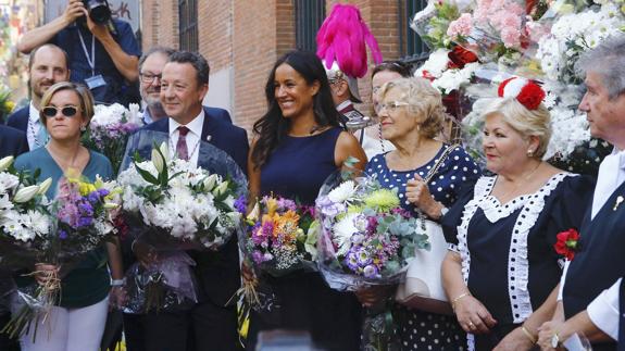 La portavoz de C's en el Ayuntamiento de Madrid, Begoña Villacís, en la celebración de la Virgen de la Paloma.