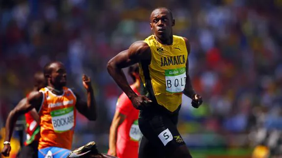 Usain Bolt, durante una carrera. 