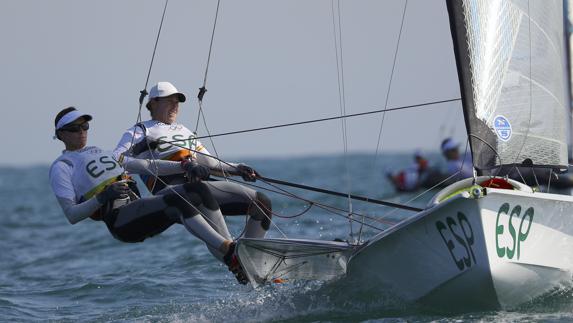 Echegoyen y Betanzos, durante la última regata. 