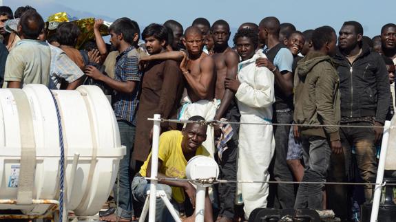 Inmigrantes rescatados en el Mediterráneo.