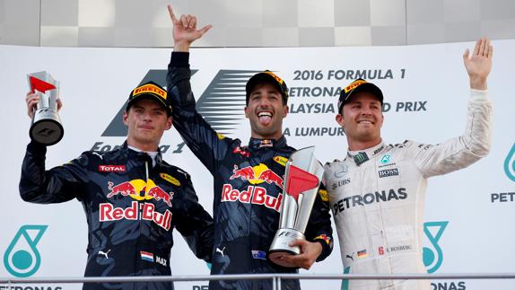 Ricciardo, Max Verstappen y Nico Rosberg. 