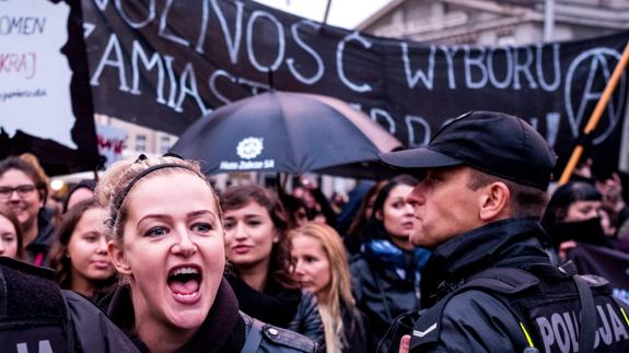 Protesta en Katowice (Polonia).