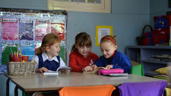 Alumnos en un colegio británico.