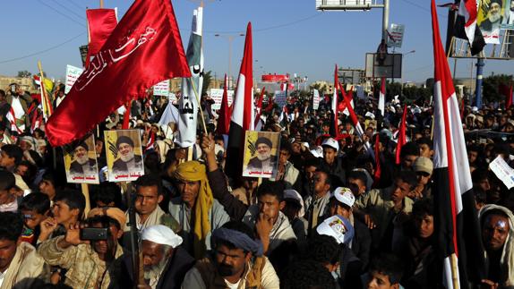 Manifestación en Saná (Yemen) con motivo del Ashura.