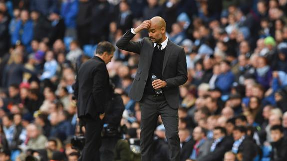 Guardiola, en el partido ante el Southampton. 