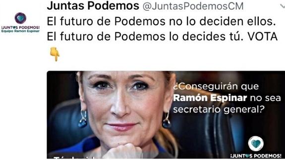 Campaña de Podemos con la imagen de Cifuentes.