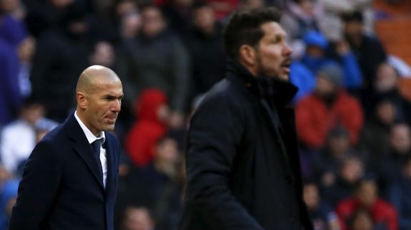 Zidane, ante el Atlético. 